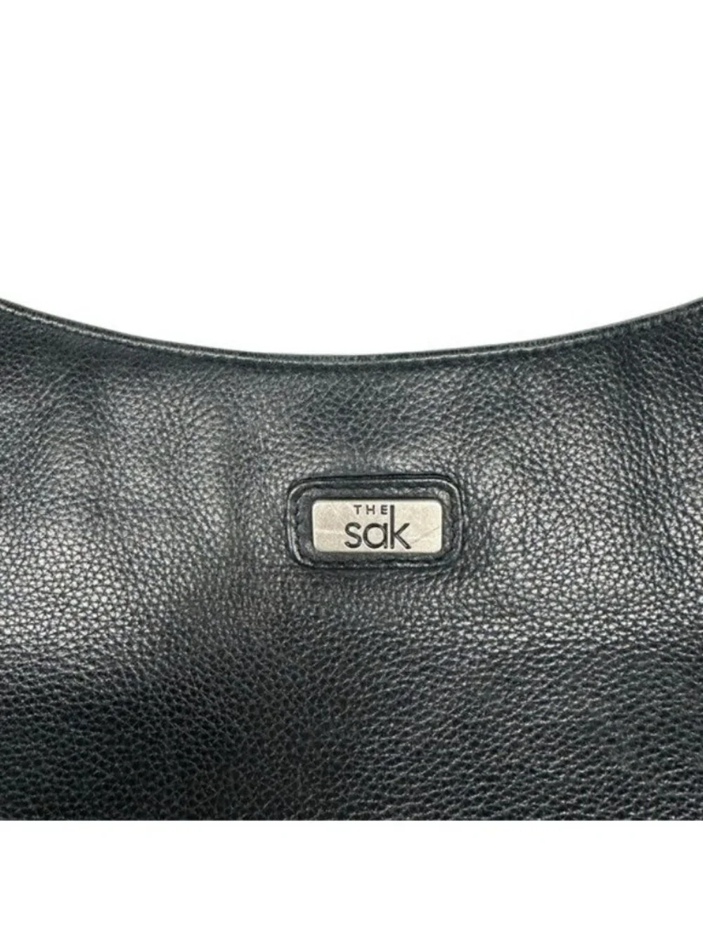 The Sak Pure Leather Shoulder Bag Handbag Purse Black Pebbled Vintage